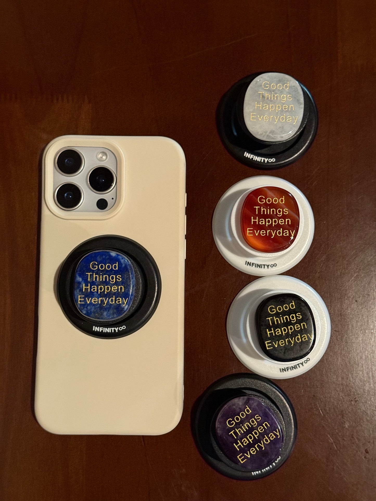 Positive Energy Magnetic Phone Grip with Good Vibes Engraving