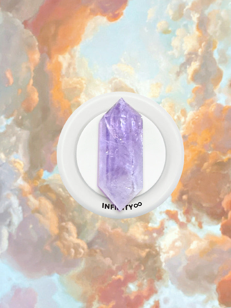 Twin Forces Amethyst Crystal Stand - Magnetic Support with Healing Power