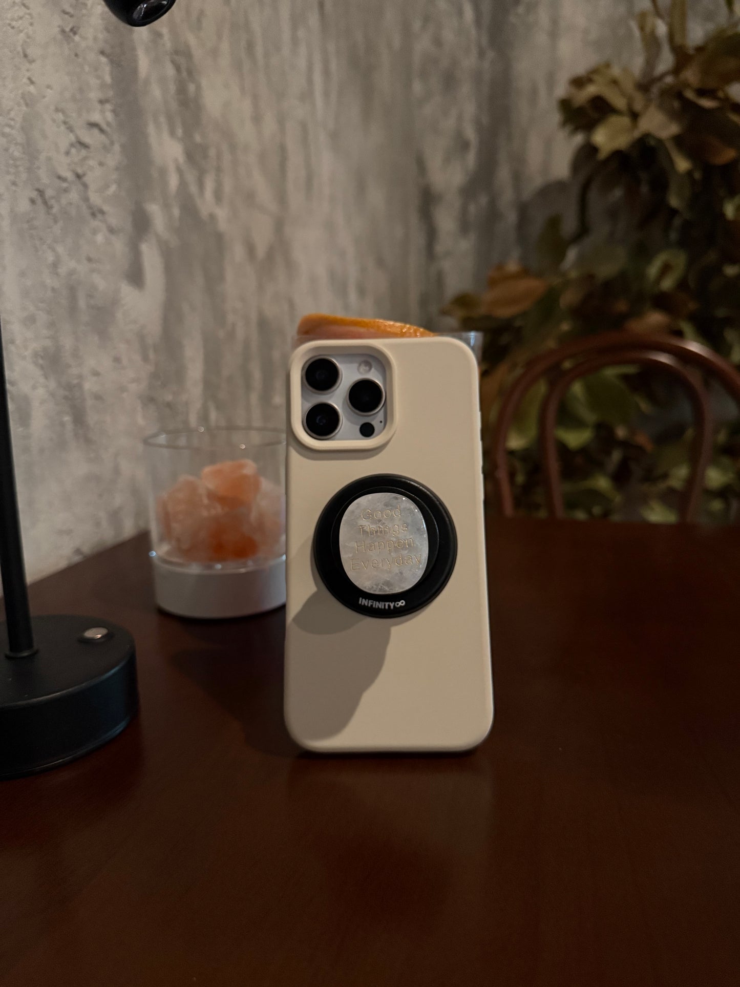 clear quartz Crystal Magnetic Phone Grip for Spiritual Growth