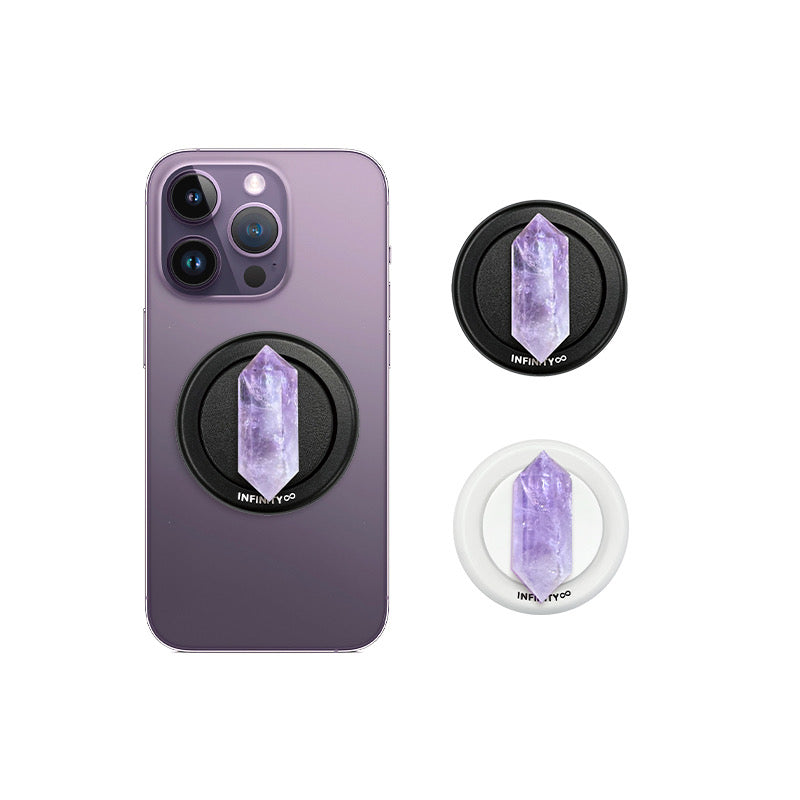 Amethyst Crystal Magnetic Phone Holder for Desk or Nightstand