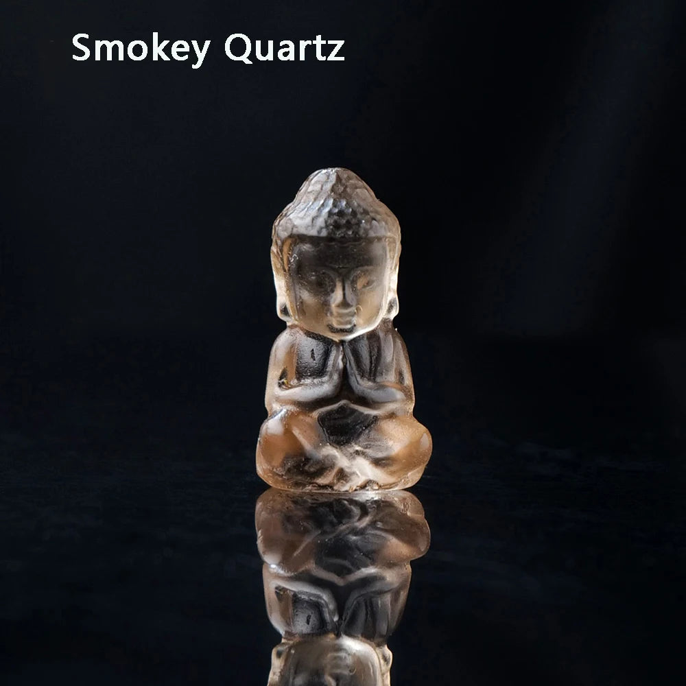 Baby Buddha Sculpture with smokey quartz