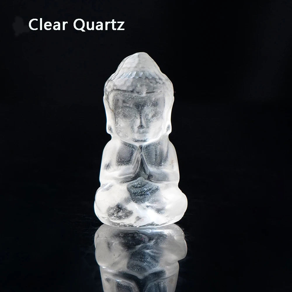 Baby Buddha Sculpture with clear quartz