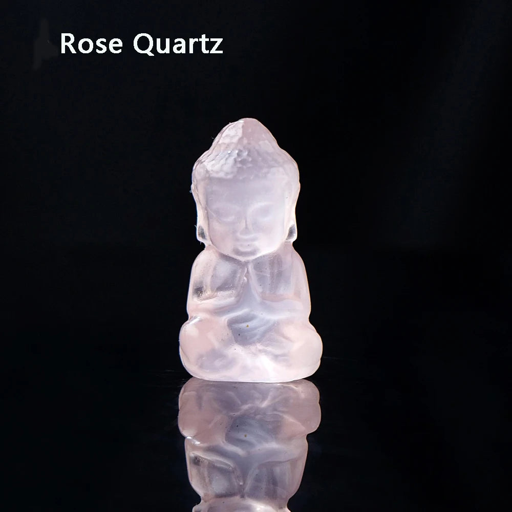 Baby Buddha Sculpture with rose quartz