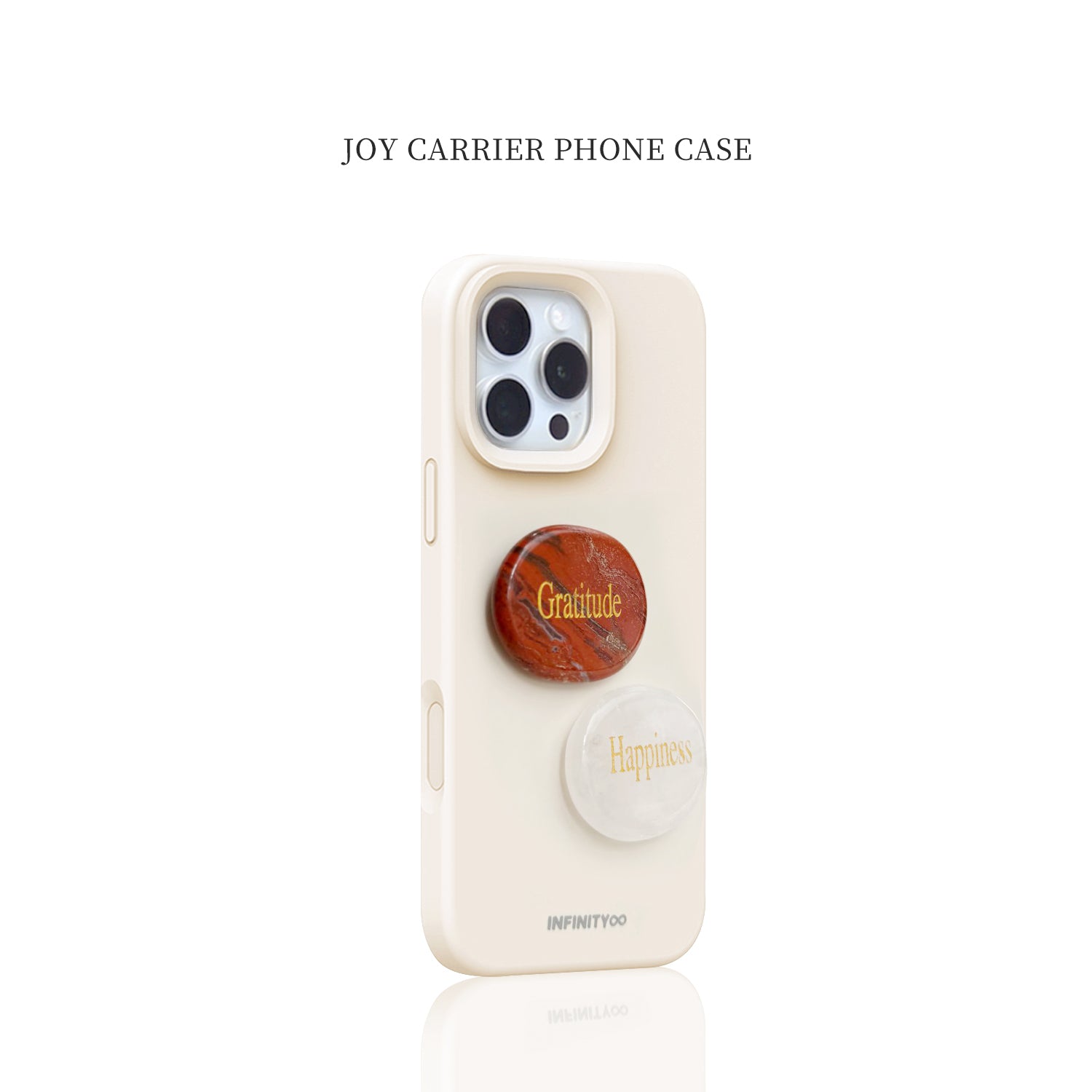Phone case with pop sockets on a white background