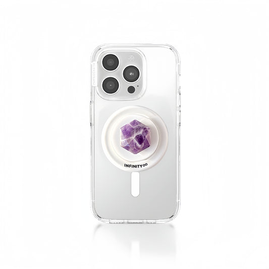 Amethyst hexagram magnetic phone stand – INFINITY sacred geometry grip