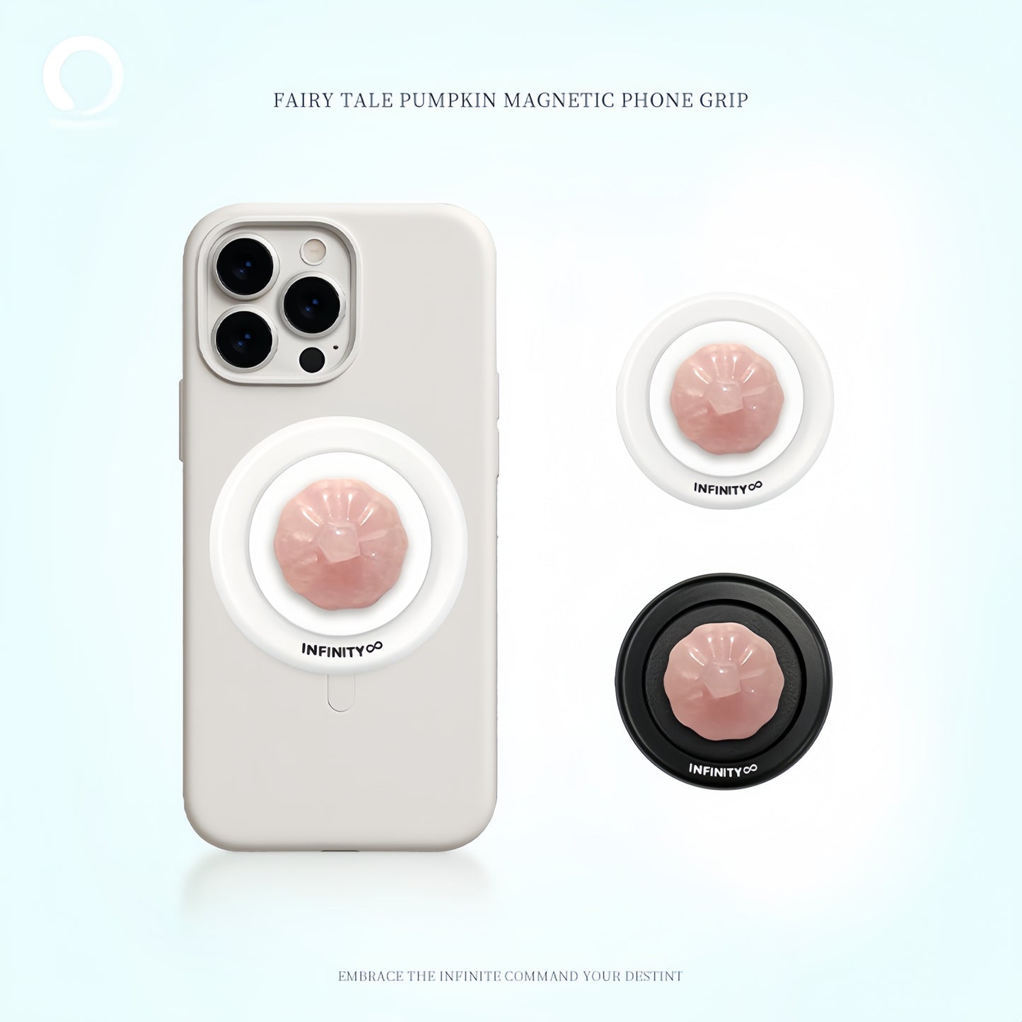 Fairy Tale Pumpkin: Magical Rose Quartz Crystal Phone Stand