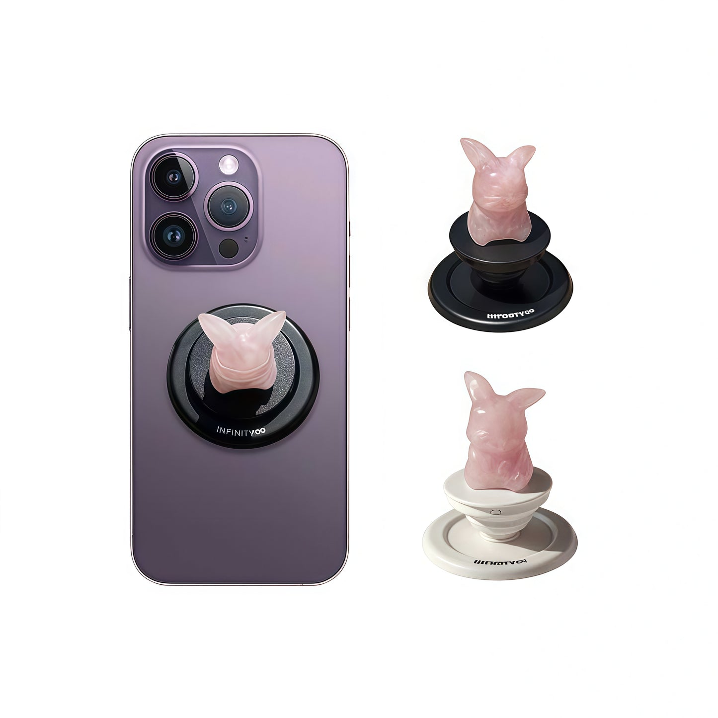 Pokémon-inspired rose quartz phone grip