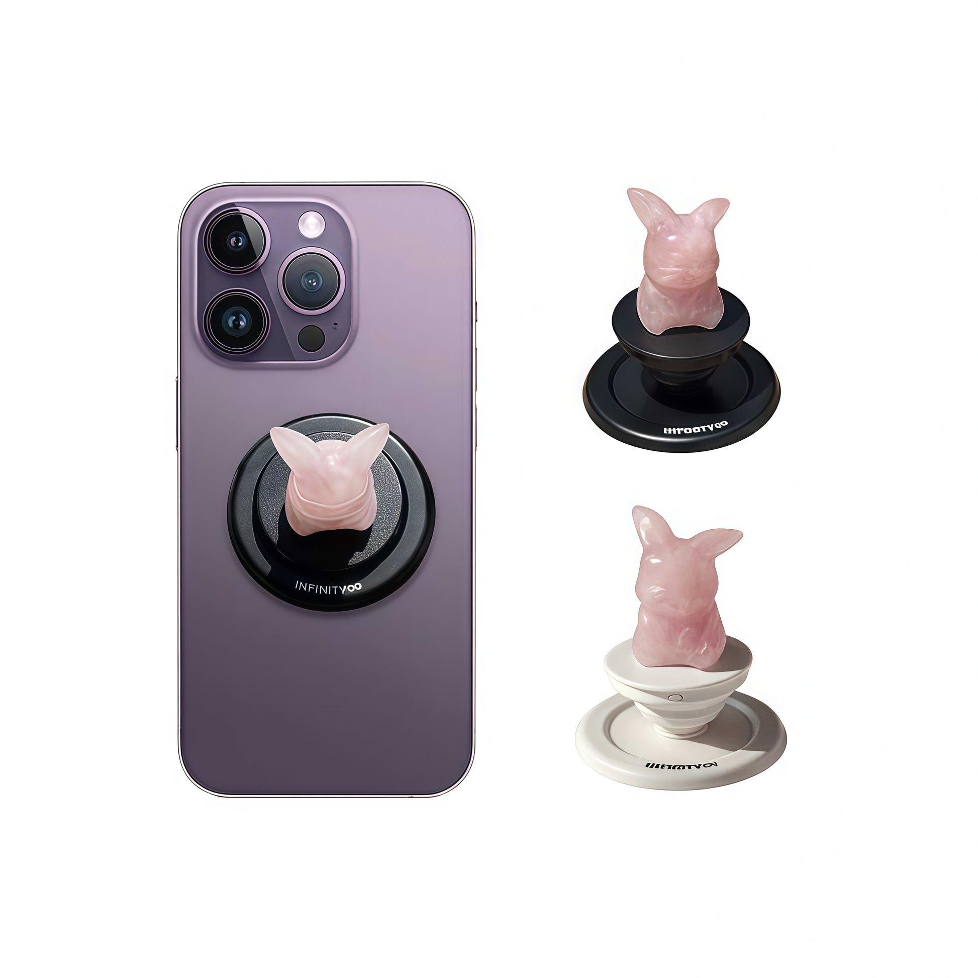 Pokémon-inspired rose quartz phone grip