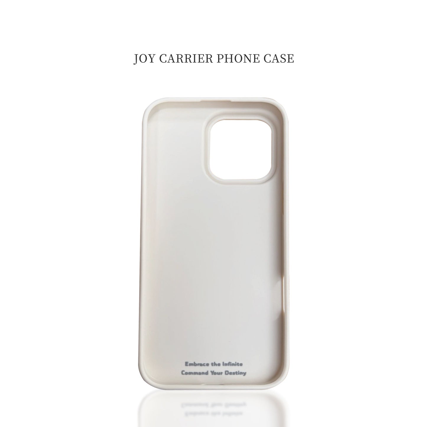 Phone case with text on a white background