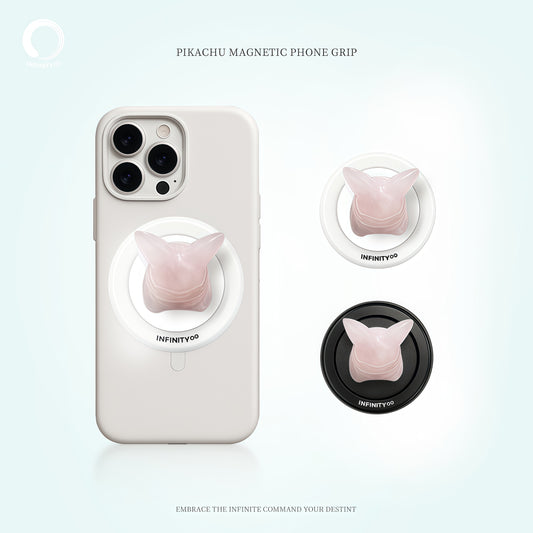 Pikachu-shaped rose quartz phone stand radiating strong crystal energy