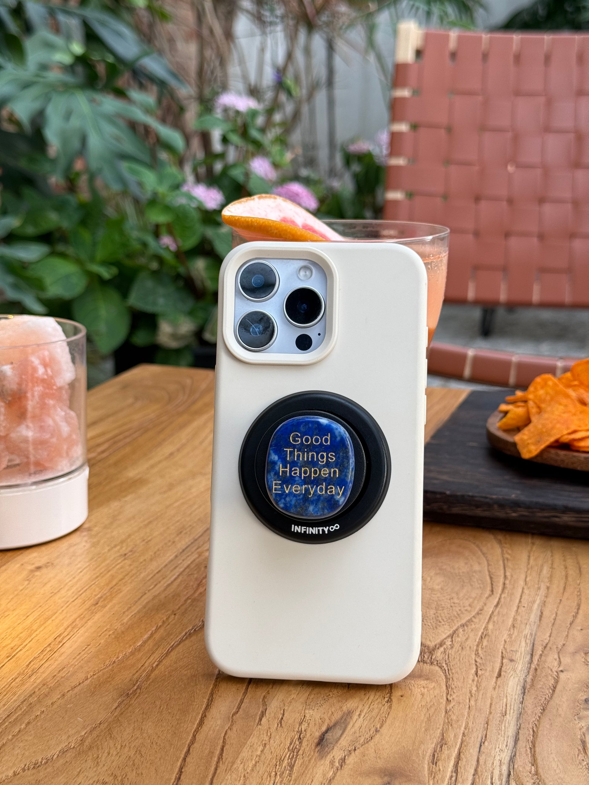 Good Vibes Crystal Phone Grip with Lapis Lazuli