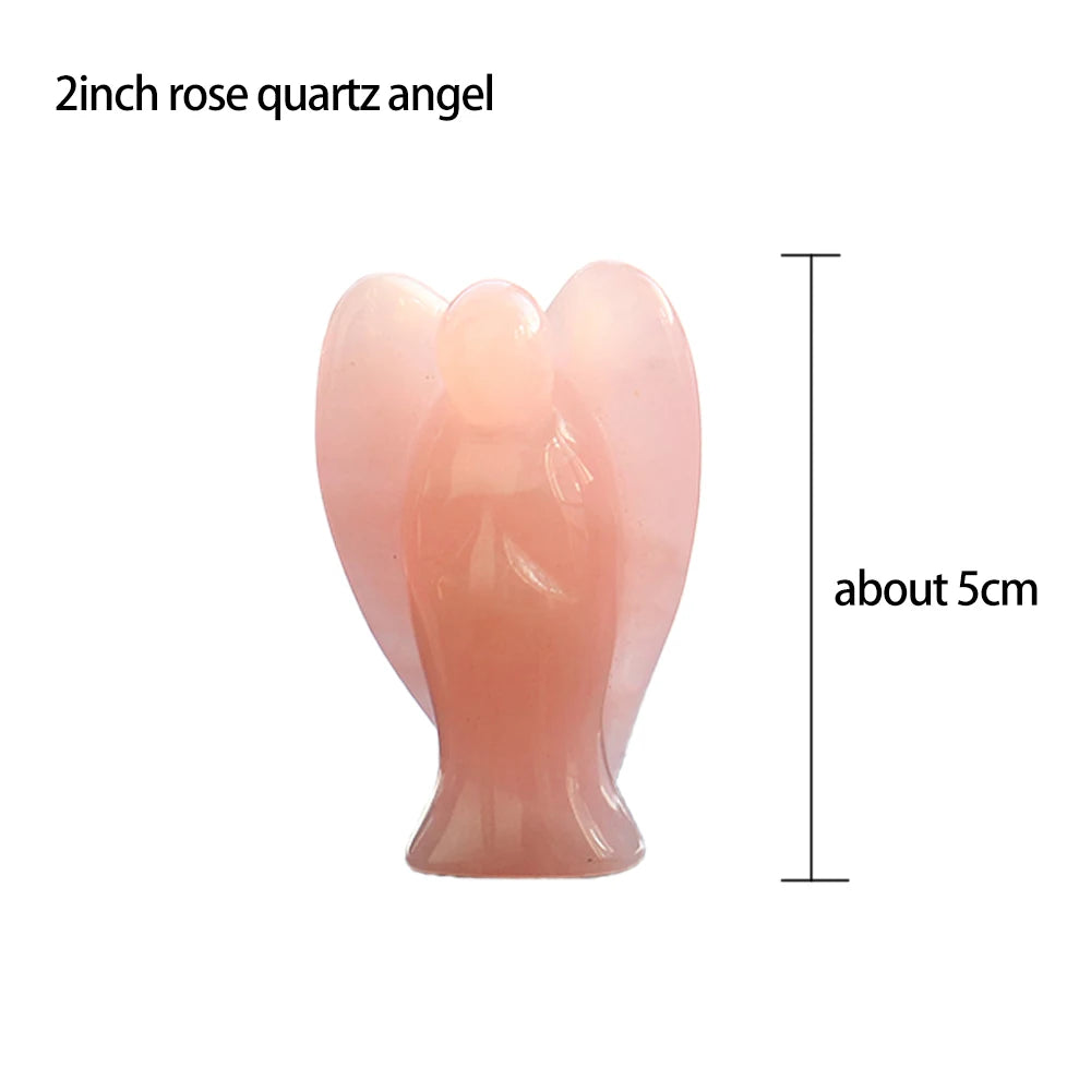  rose quartz guardian angel crystal – size
