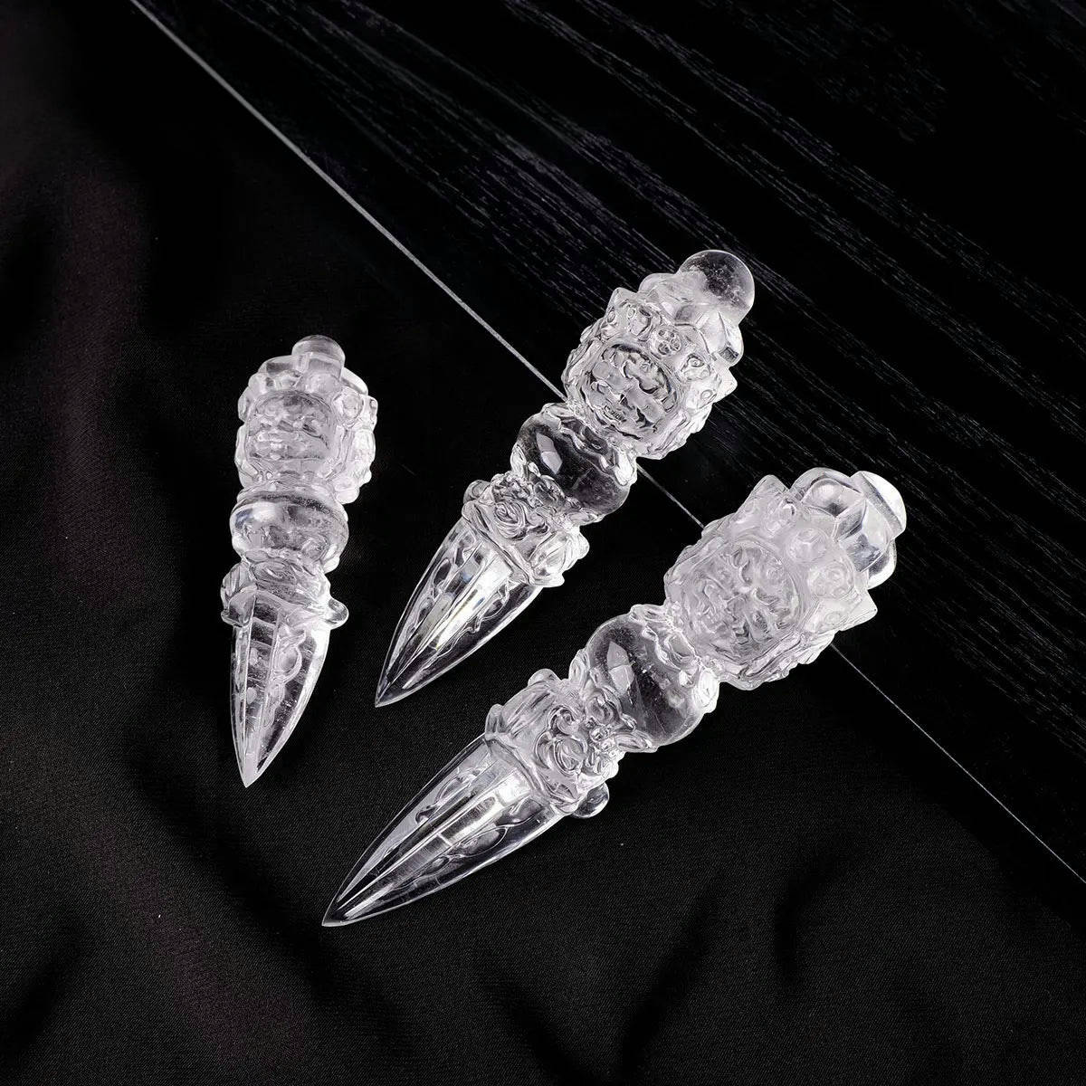 Clear quartz phurba vajra Tibetan ritual dagger