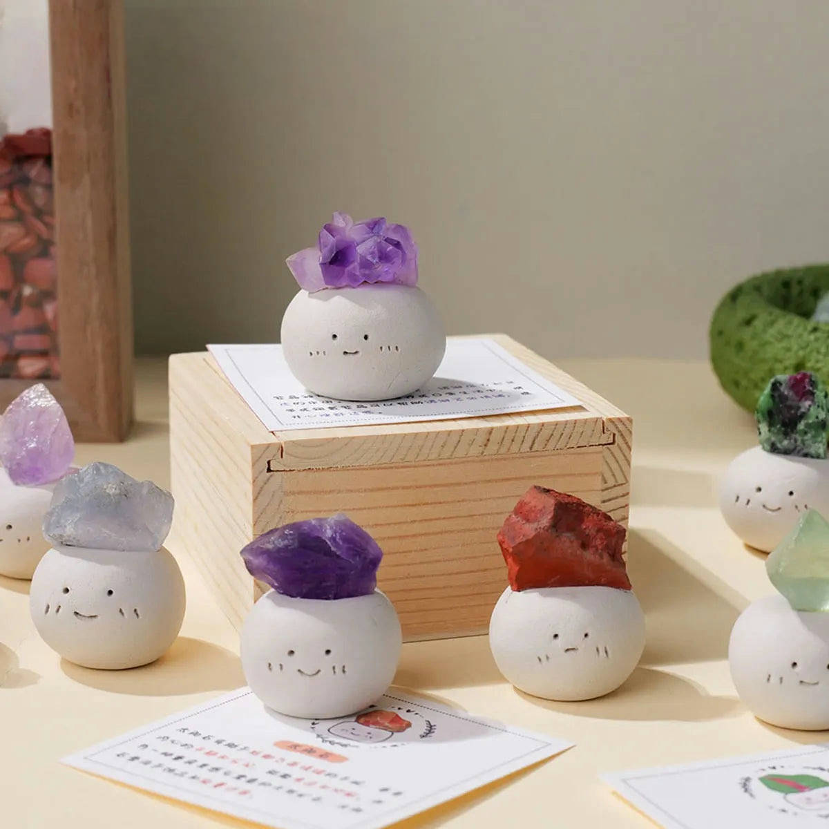 Natural amethyst bean cube crystal for healing