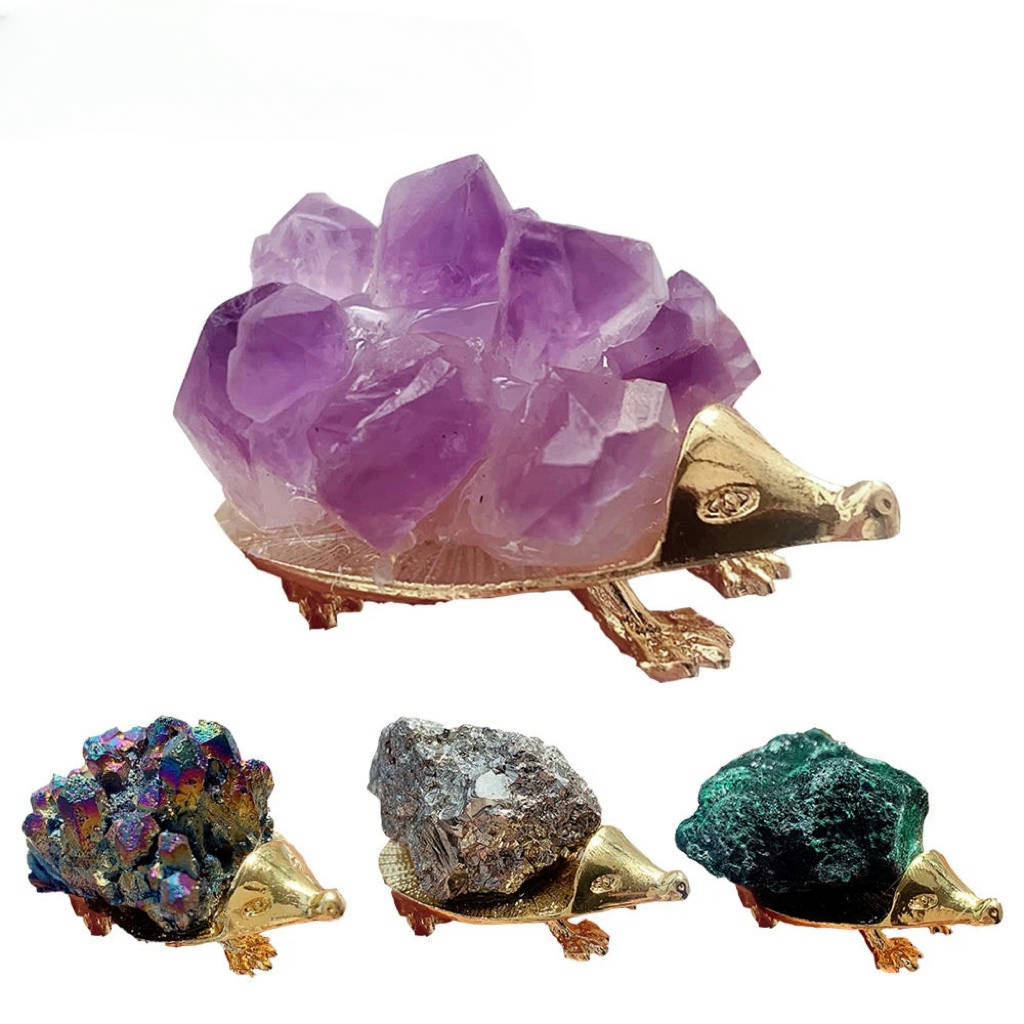 Cute crystal hedgehog carving