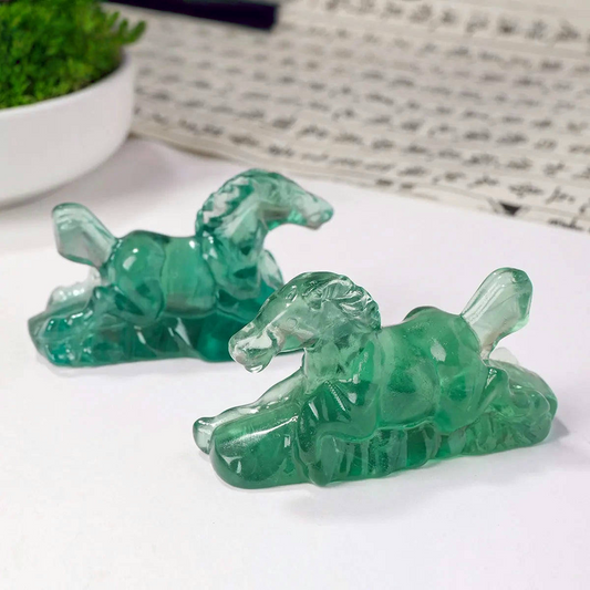 Green Fluorite horse figurine

