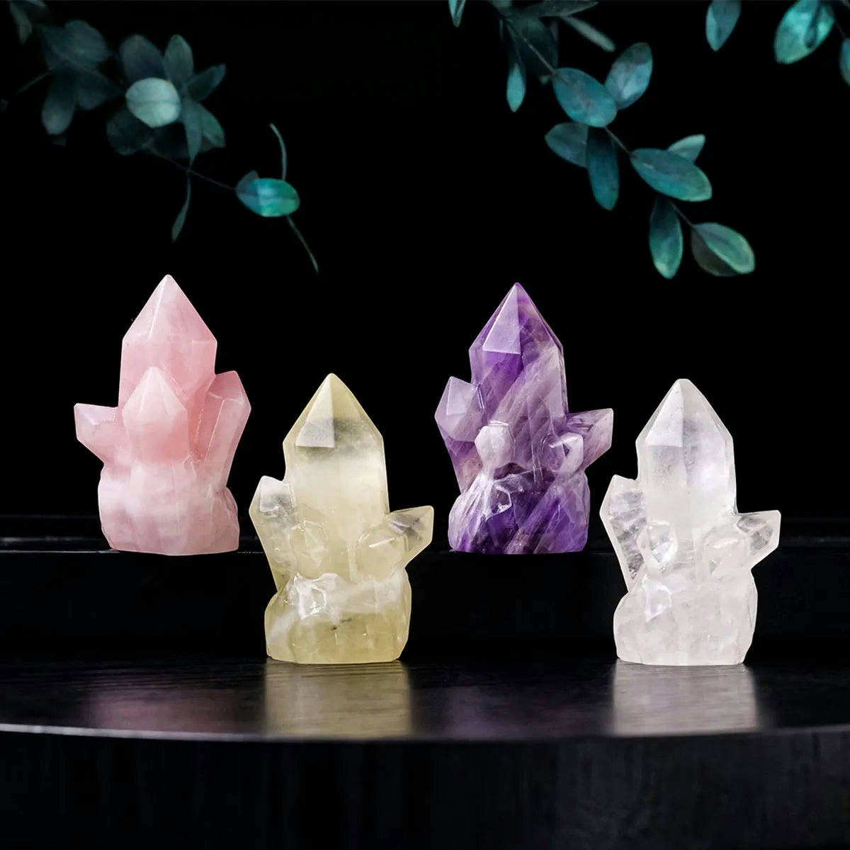 Natural amethyst crystal cluster for meditation