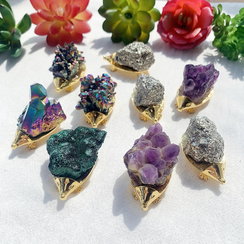 Amethyst carved animal statue