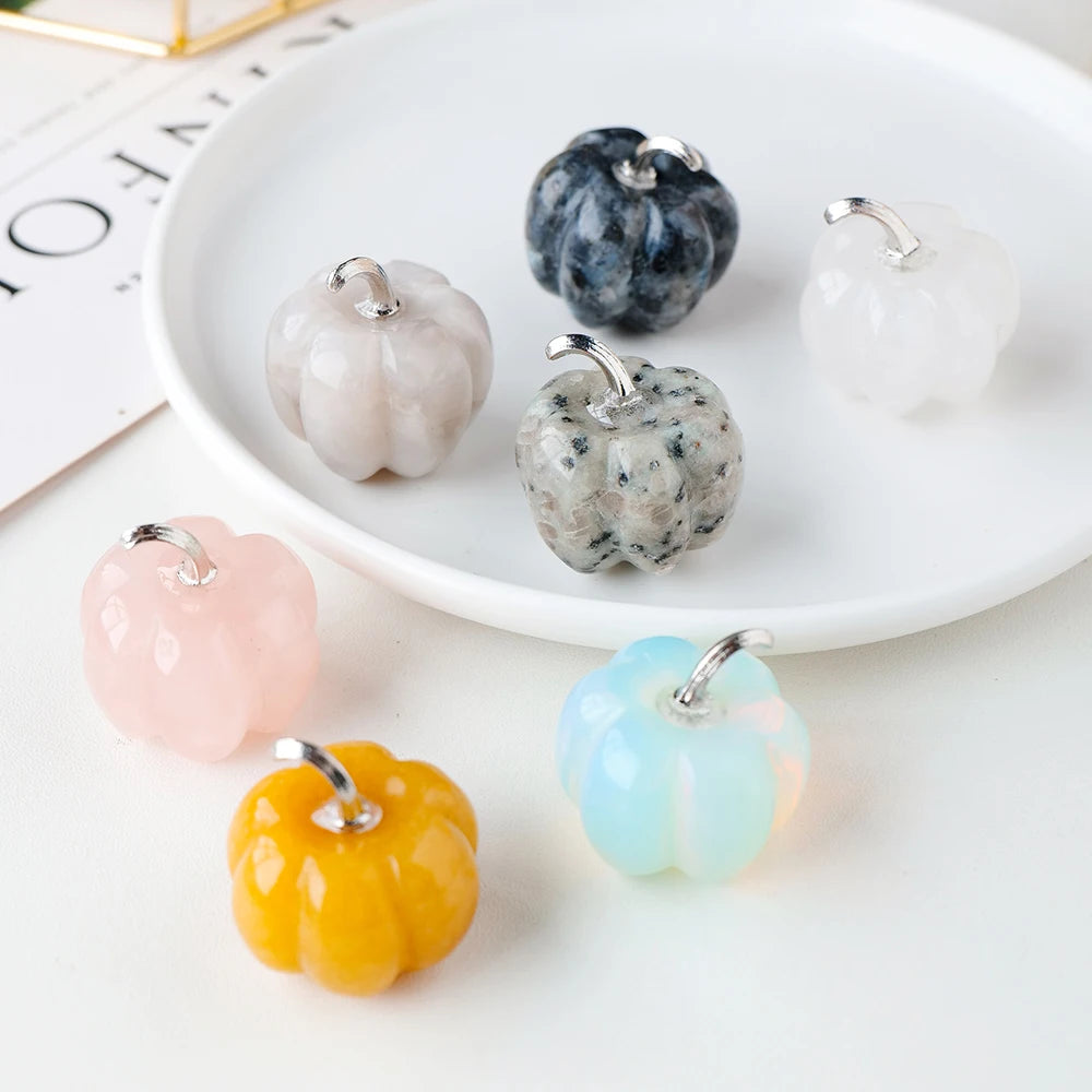 Healing crystal pumpkin sculpture