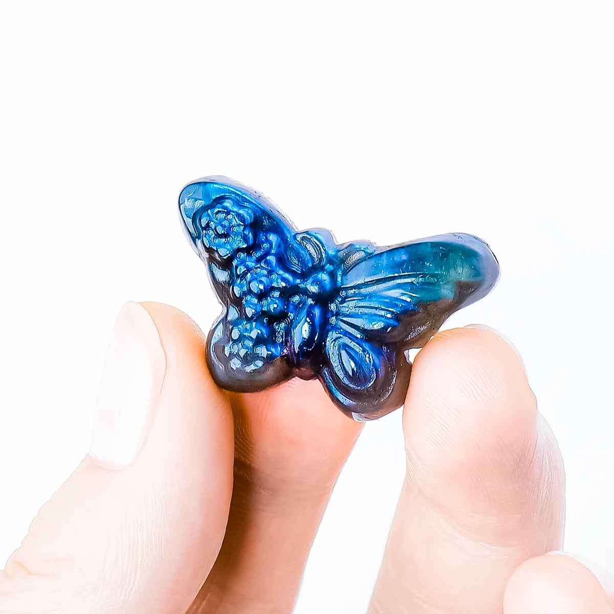 blue butterfly gemstone sculpture