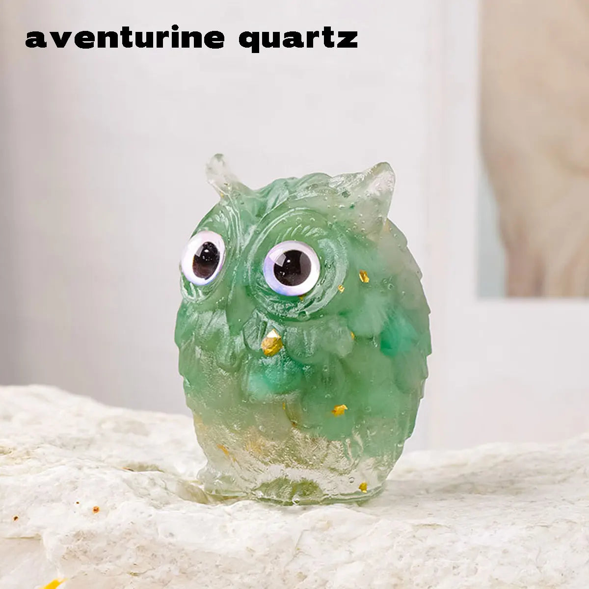 aventurine quartz owl crystal