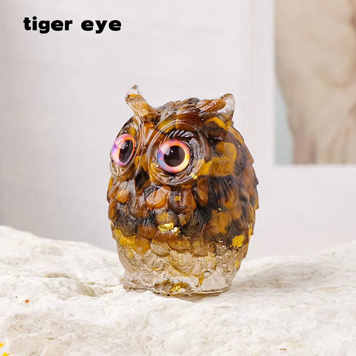 tiger eye owl crystal