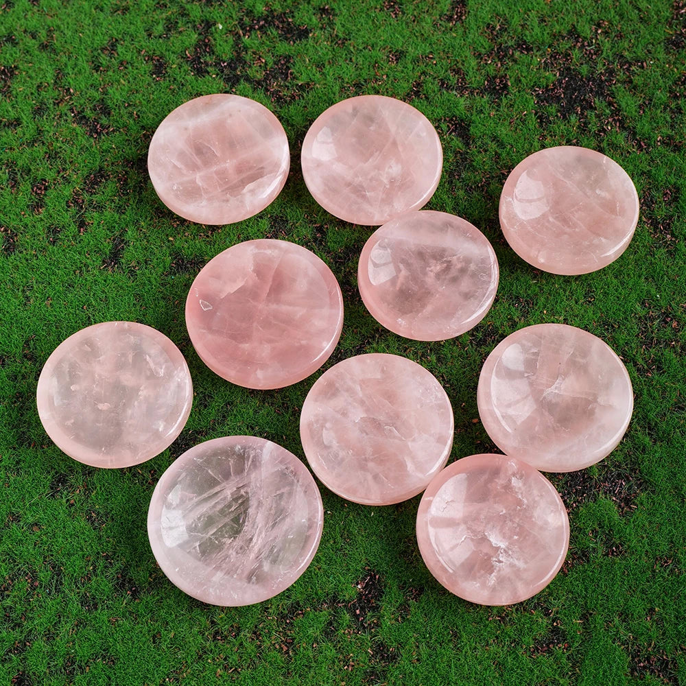 Hand-carved rose quartz dish – calming pink crystal decor

