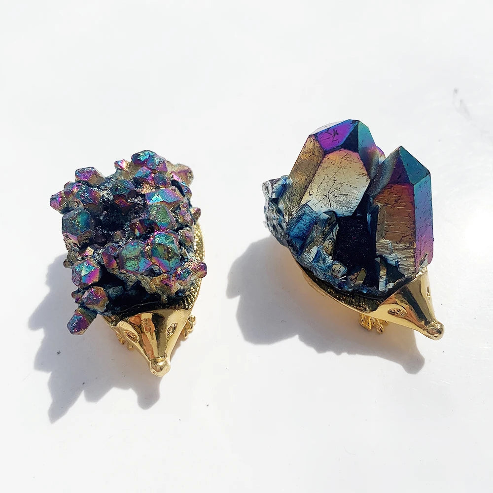 Small crystal hedgehog for energy healing