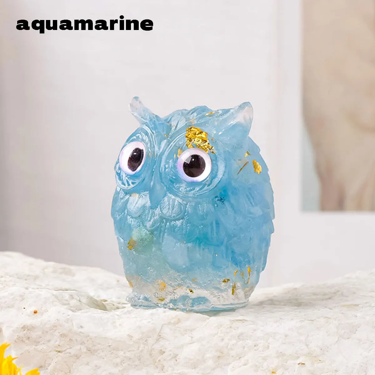 aquamarine owl crystal
