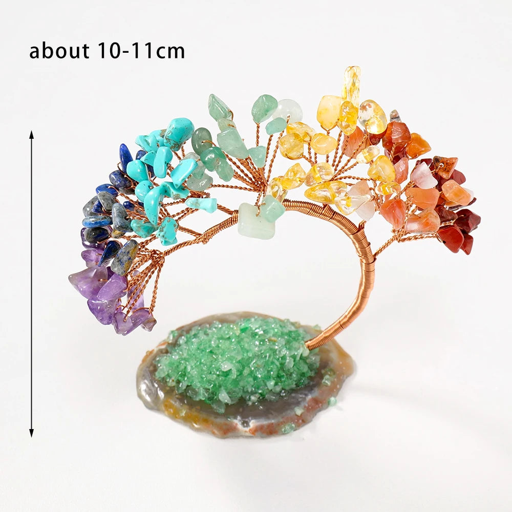 7 Chakra Crystal Chip Tree for Healing and Energy Balancing size view
