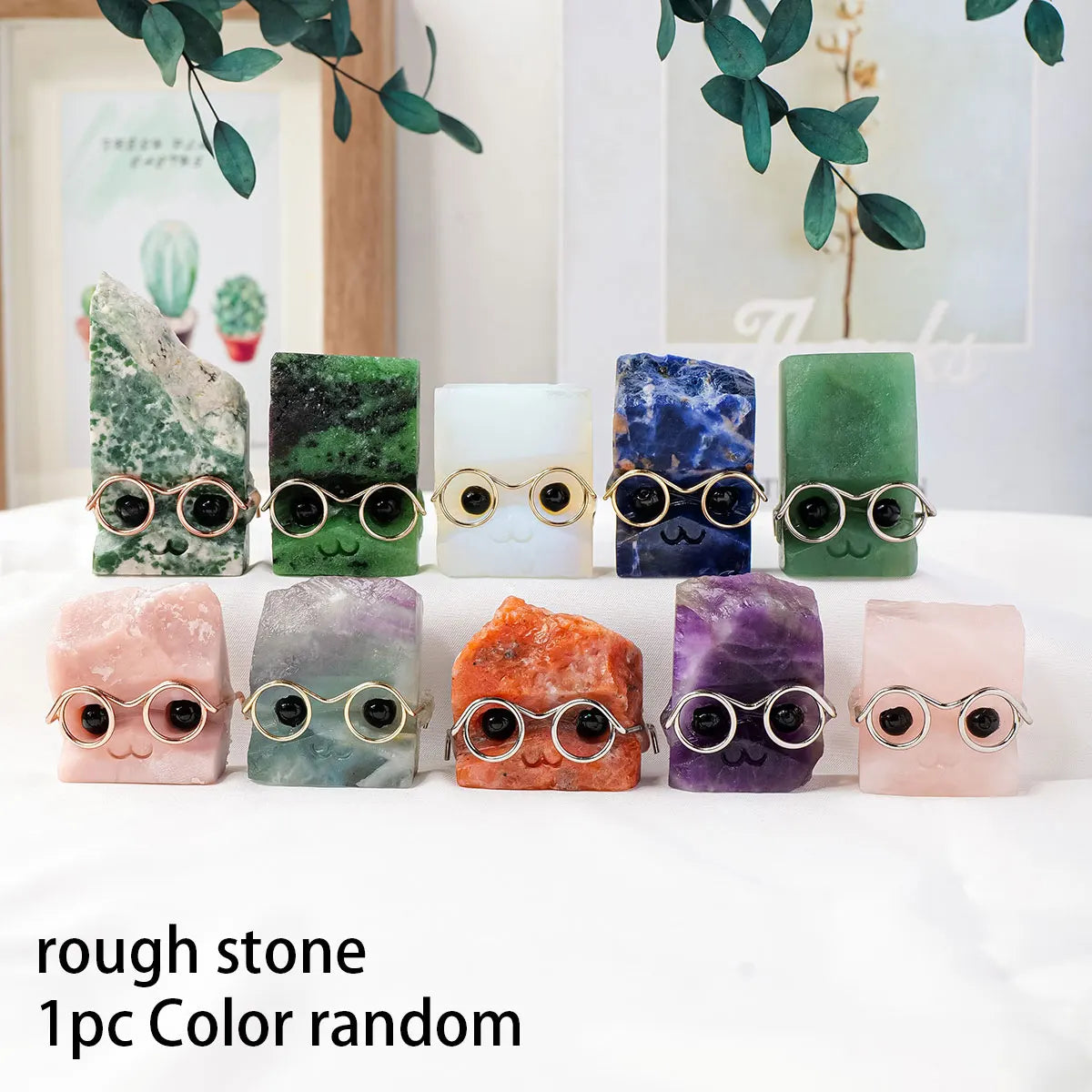 color random crystal with glass