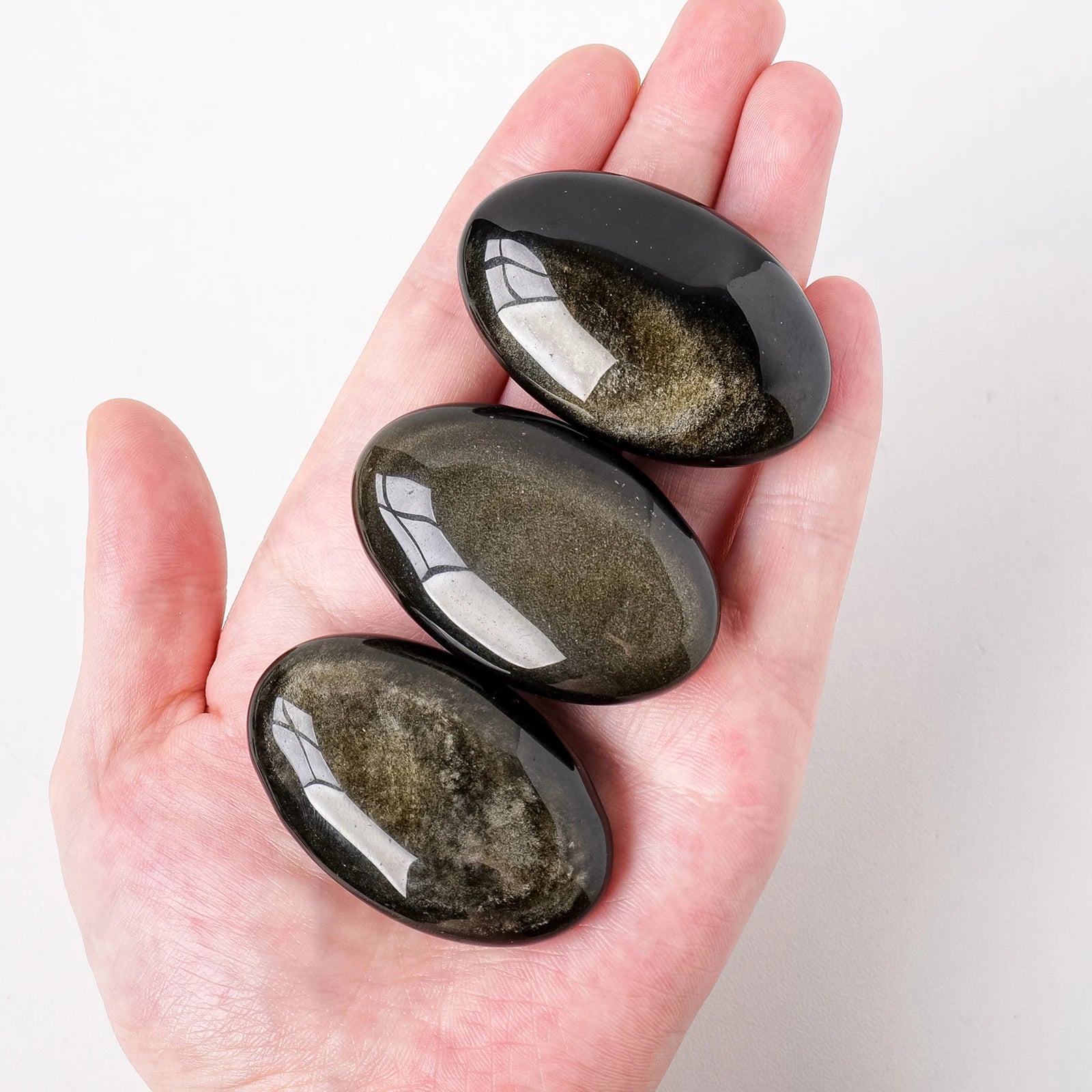 Natural golden obsidian stone for stress relief