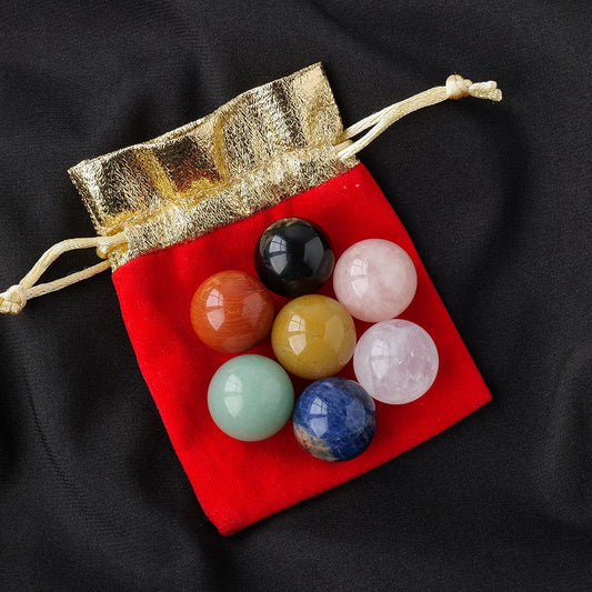 7 Chakra Crystal Sphere Healing Stone Set