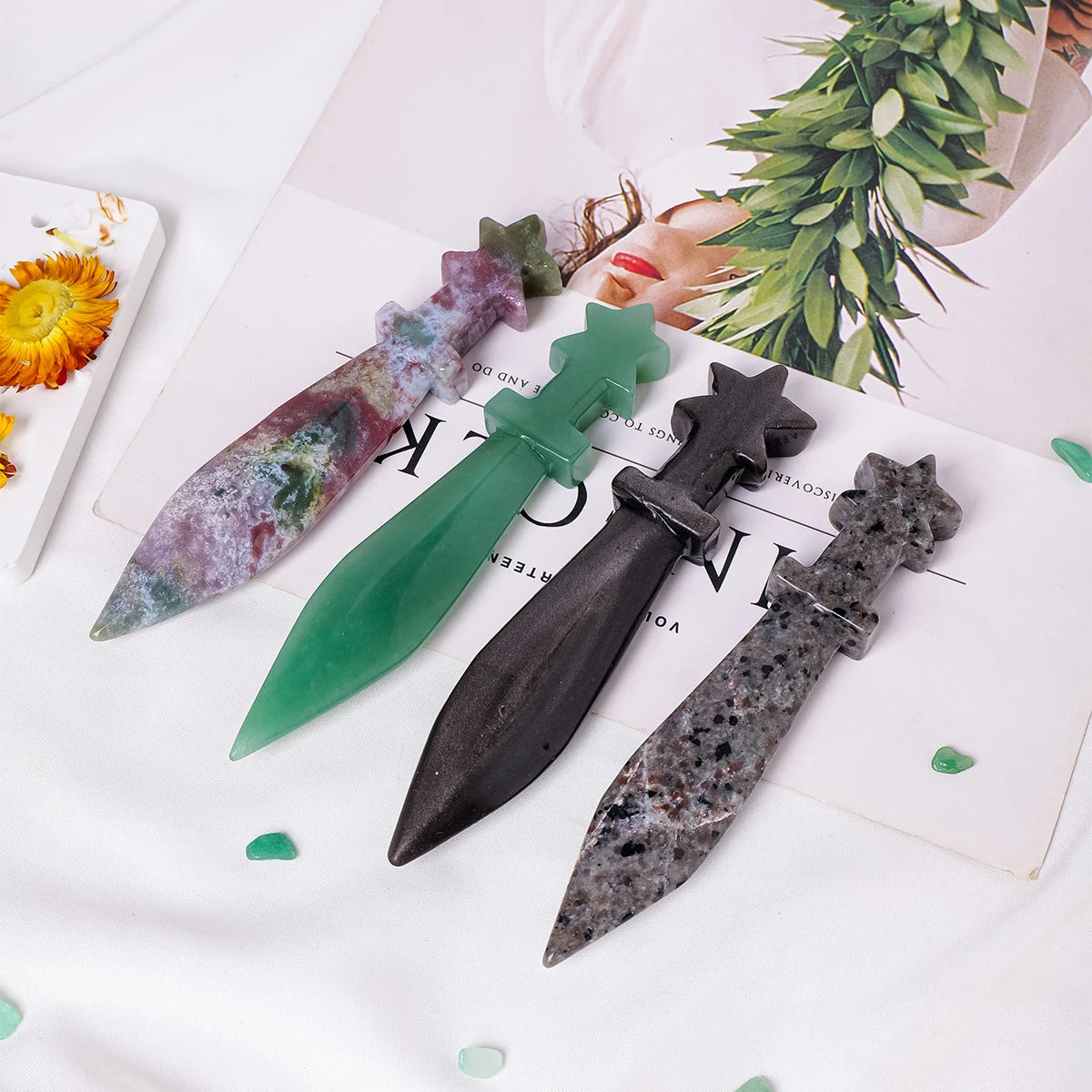 Natural crystal sword for meditation