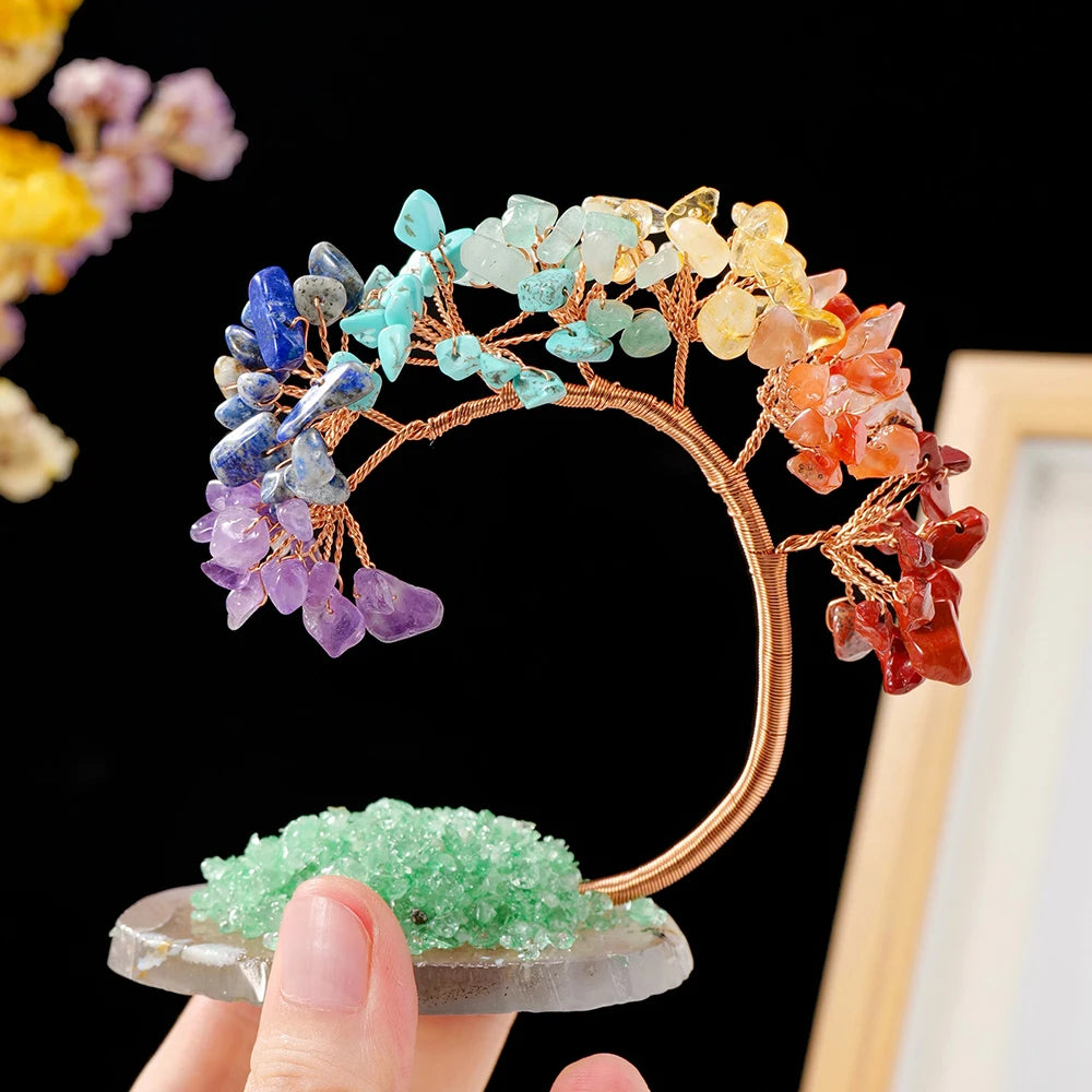 Natural Crystal Tree for Chakra Healing and Balance