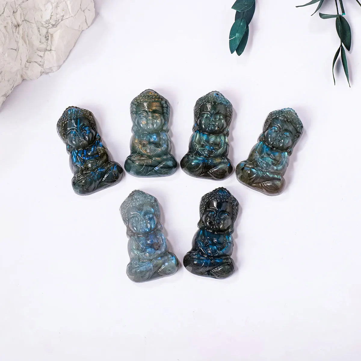 Laughing buddha crystal baby labradorite