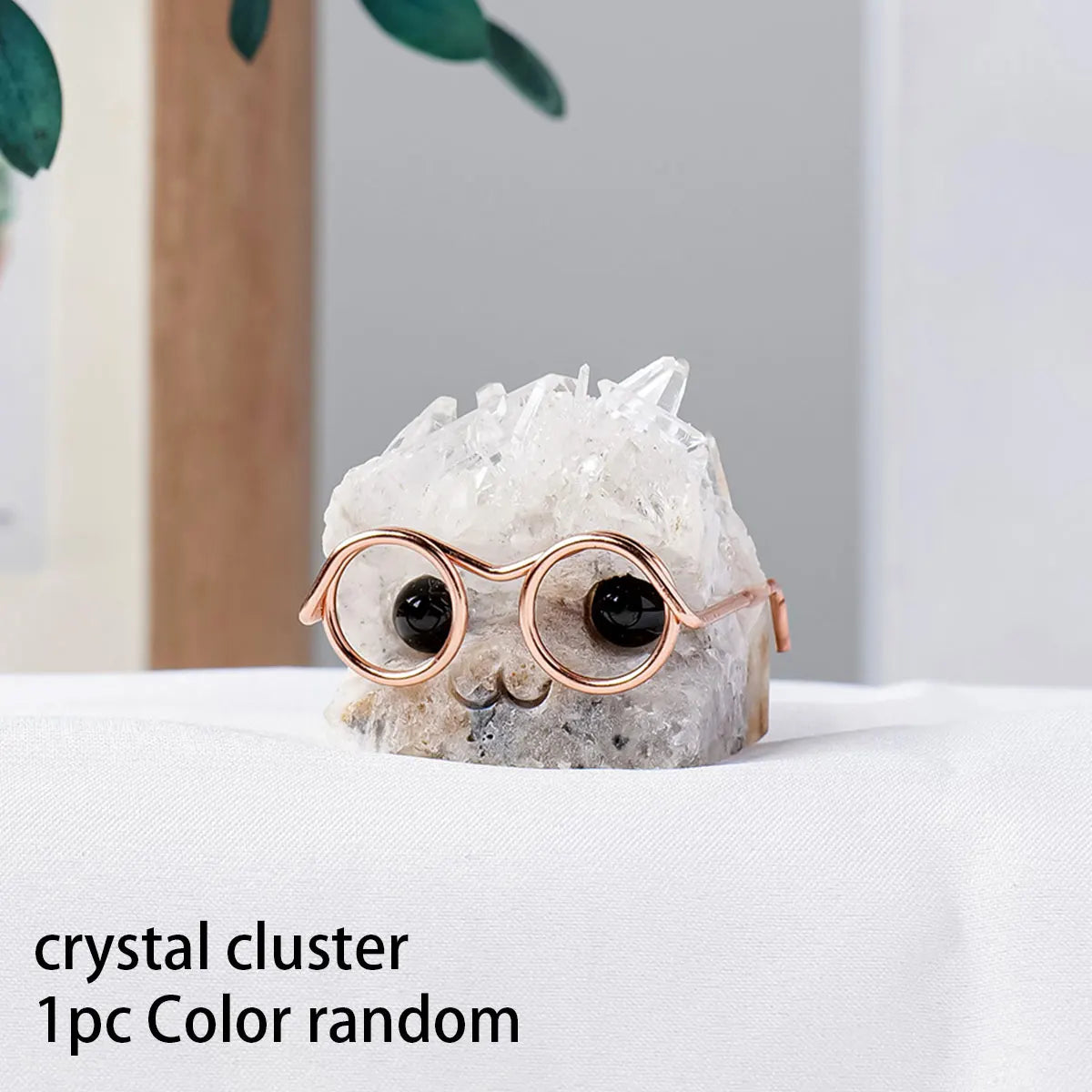 crystal cluster with glass