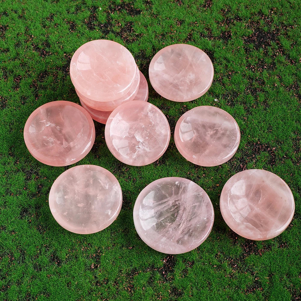 Rose quartz round bowl – polished crystal piece with soft, loving energy