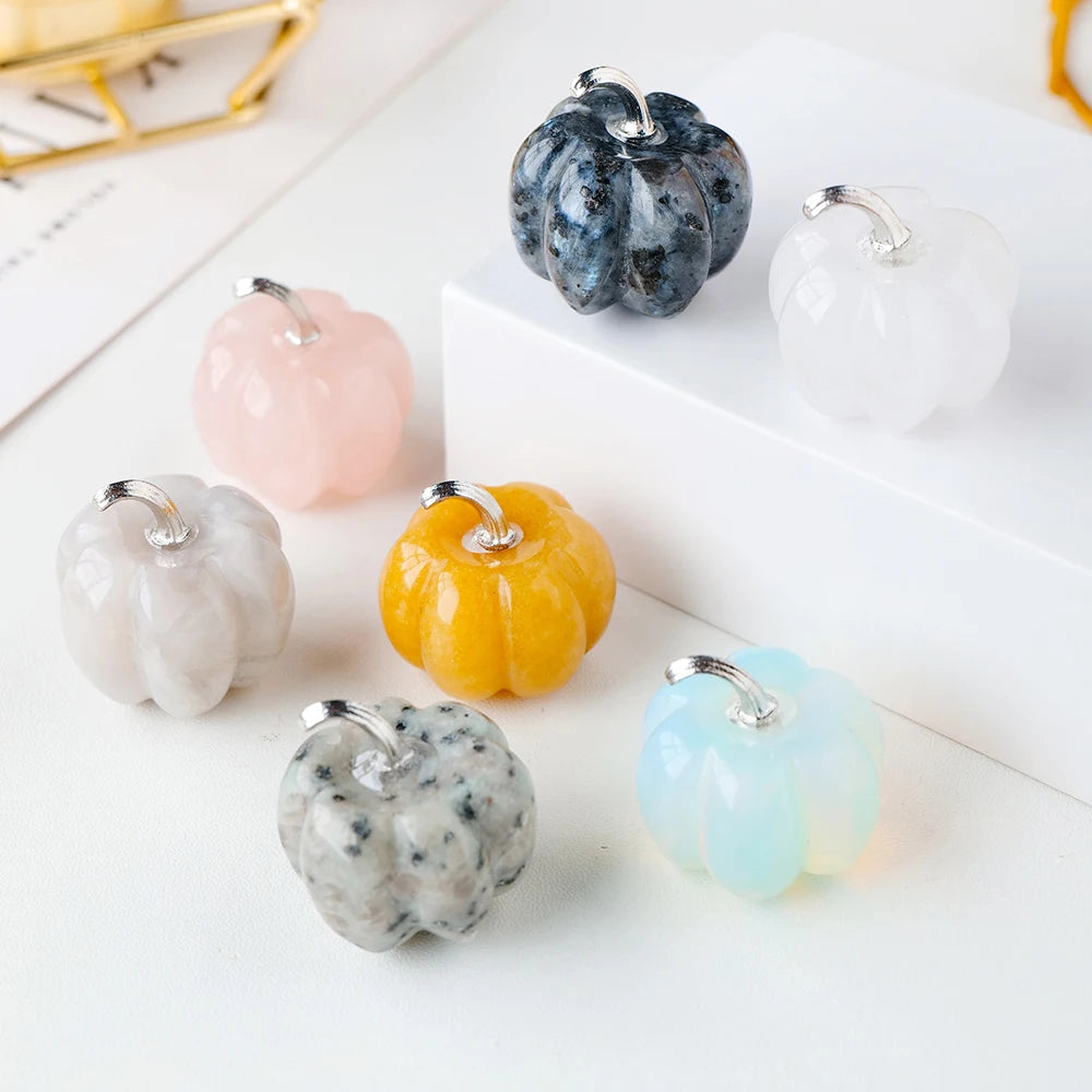 Natural stone pumpkin for chakra healing and home decoration