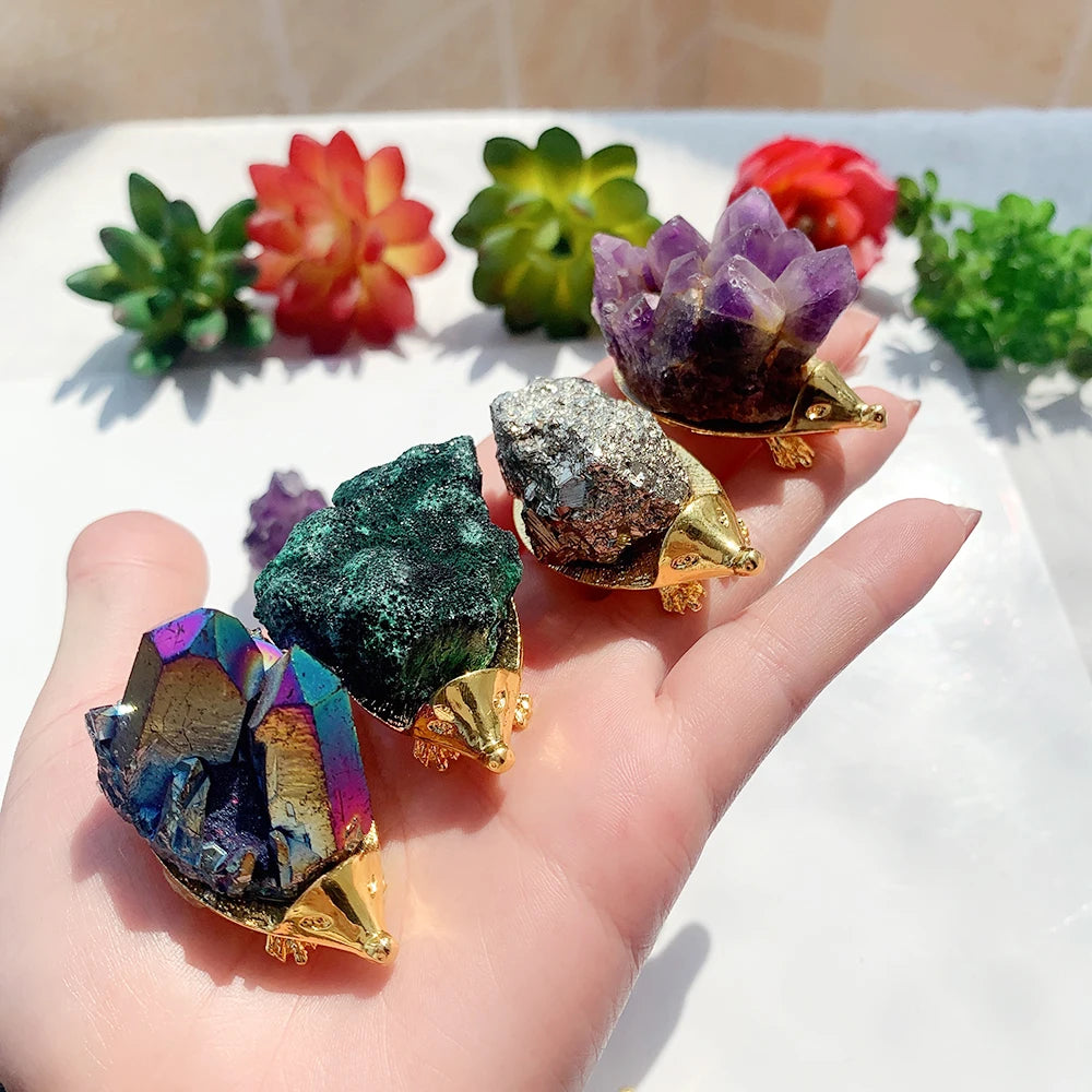 Hedgehog crystal for home decor