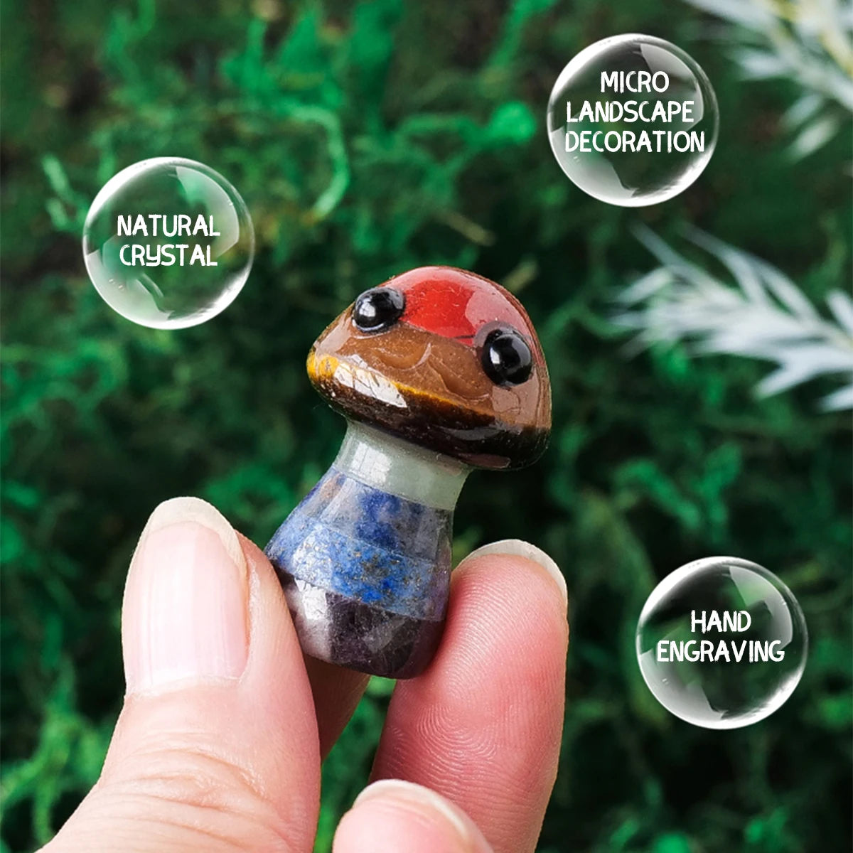 Magic mushroom crystal sculpture