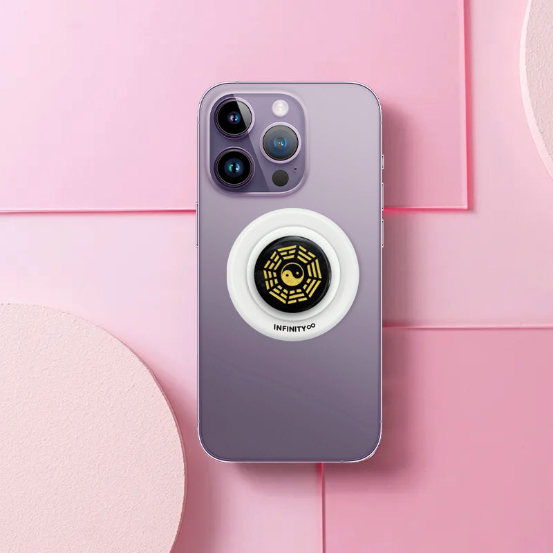 Stylish spiritual phone stand made from volcanic black Obsidian