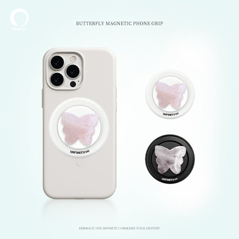 Rose Quartz Butterfly Phone Grip on iPhone
