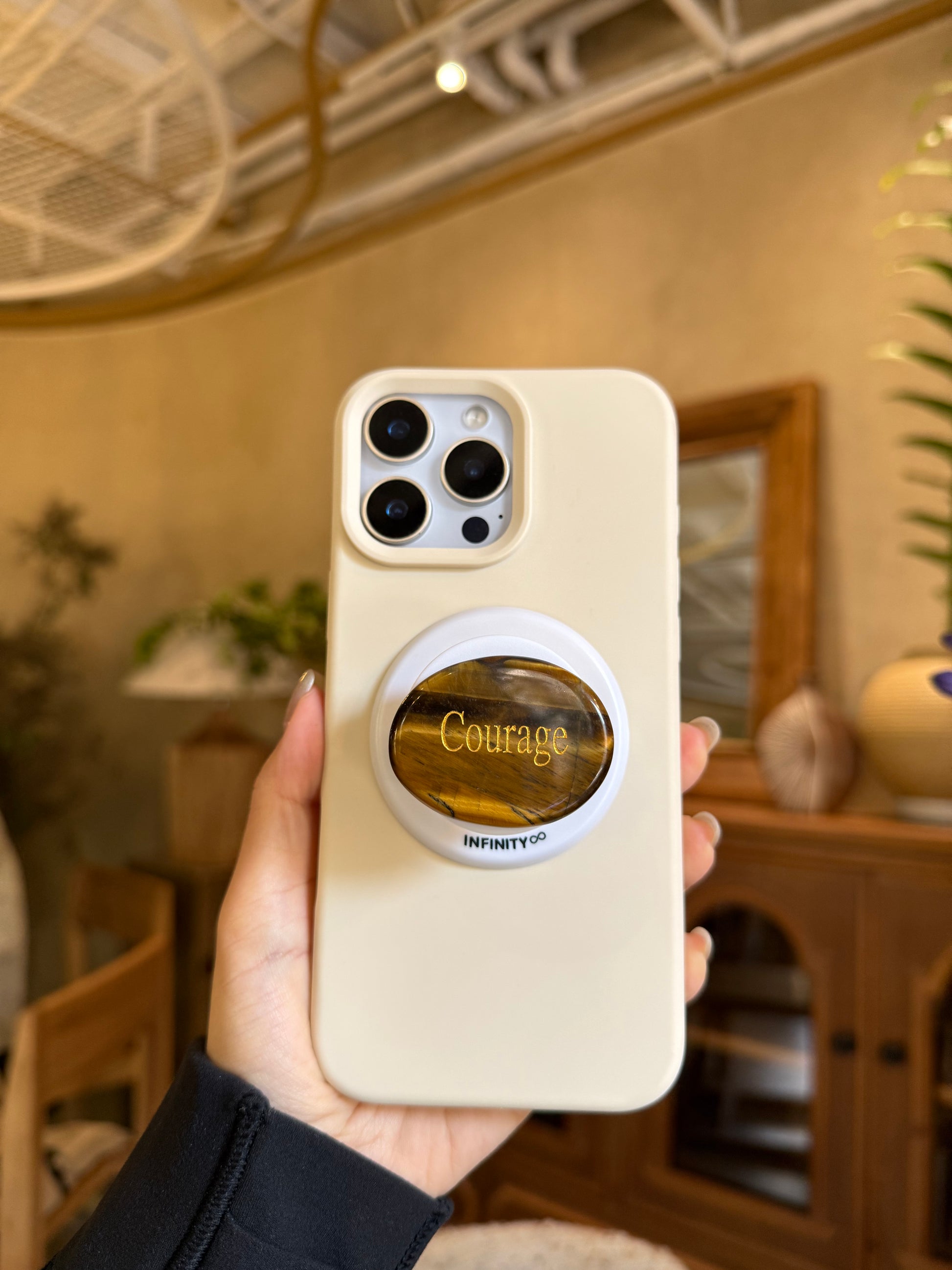 Tiger’s Eye Phone Grip Stand – Be Strong and Courageous